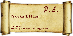 Pruska Lilian névjegykártya
